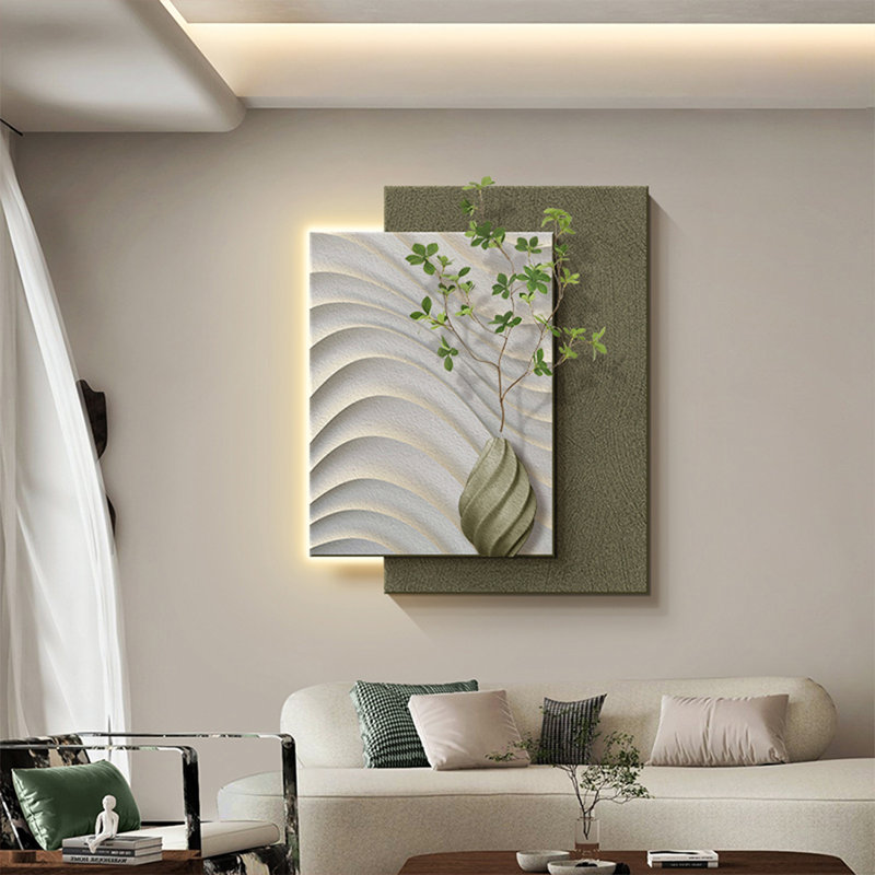 Art mural Mid-Century moderne en toile pour salon, H 39,37 po x l 33,46 po x P 1,97 po