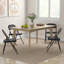 Chaises pliantes en métal avec coussin en cuir PU et chaises pliantes noires