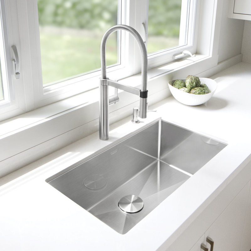 Precision 32" L x 18" W Single Bowl Stainless Steel Undermount Kitchen Sink