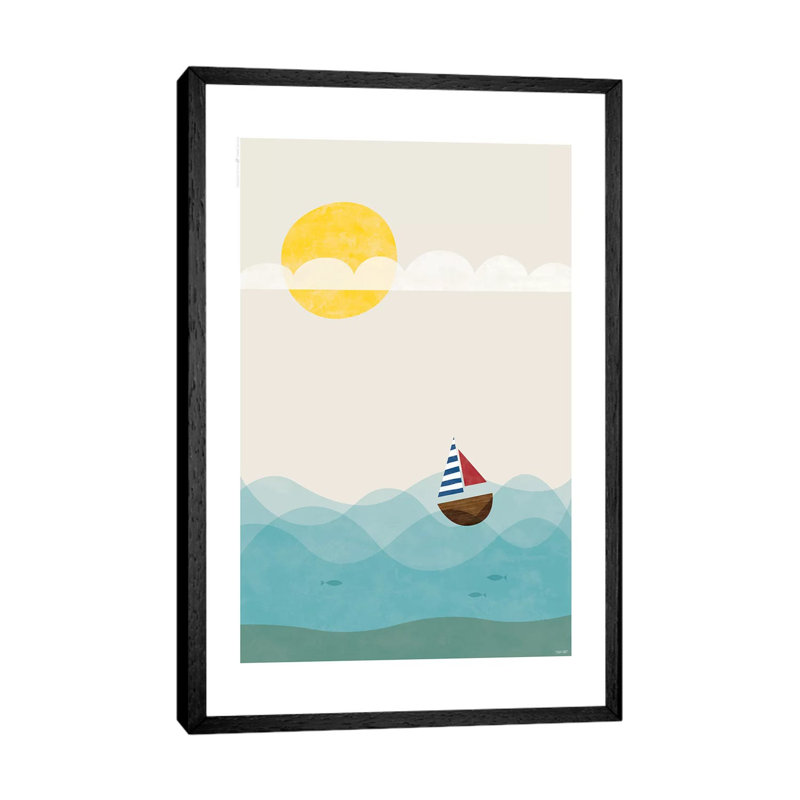 Sea 1 Piece Wall Art on Canvas, 152.5 cm H x 101.5 cm W, Black Framed