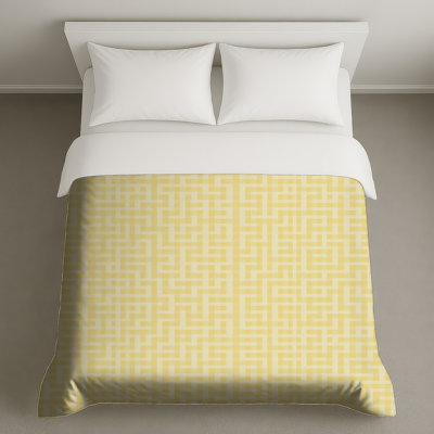 Housses de couette jaune à motif géométrique