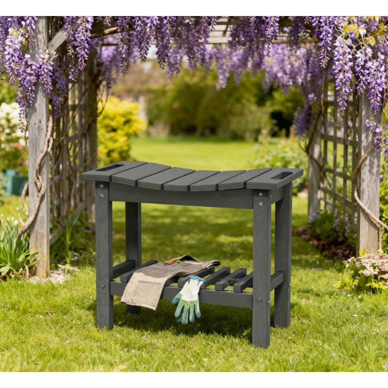 Banc antidérapant pour l'intérieur et l'extérieur, tabouret de douche imperméable avec poignée, banc de rangement, Gris foncé