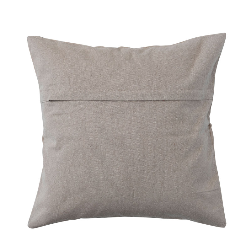 Embroidered Cotton Pillow Cover, 2H x 18W x 18D, Down