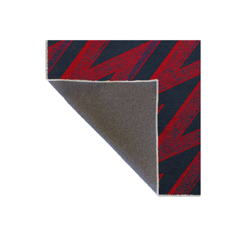 Tapis décoratif moderne et zigzag bleu marine à motif géométrique lavable à la machine