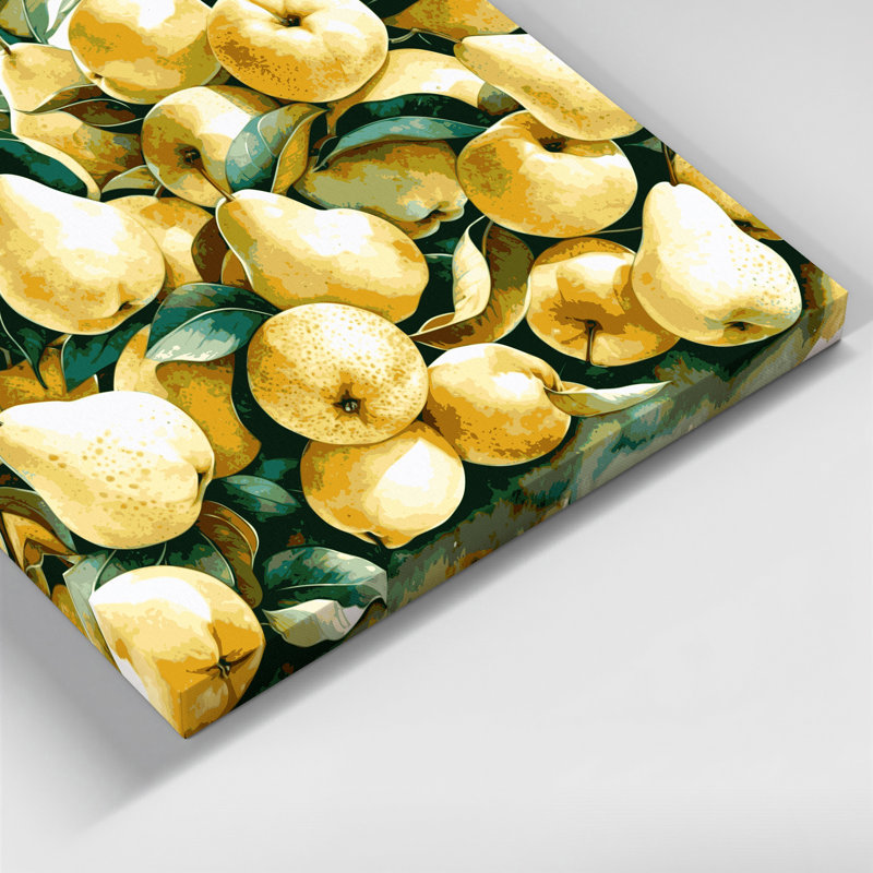 Art mural sur toile beige Fruit Nashi, H 16 po x l 20 po