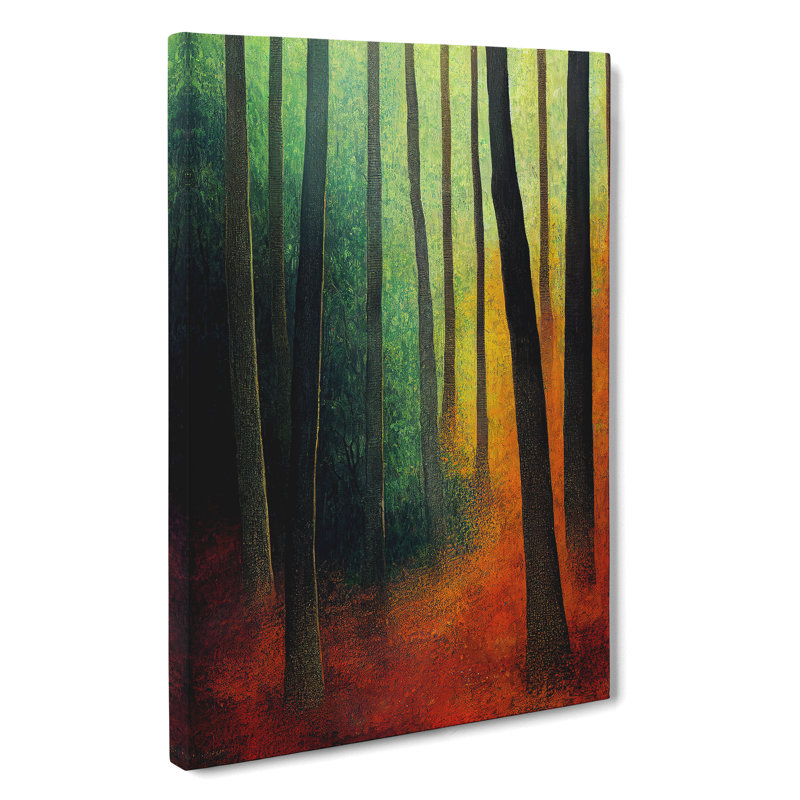 Colourful Forest No.1 - Painting, Wrapped Canvas, 50cm H x 35cm W x 3cm D, No Matte