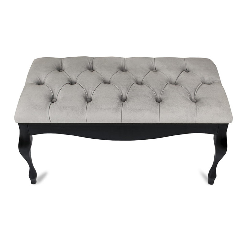 Moorebank 100% Polyester Upholstered Bench, H40 x W120 x D40cm, Grey/Black