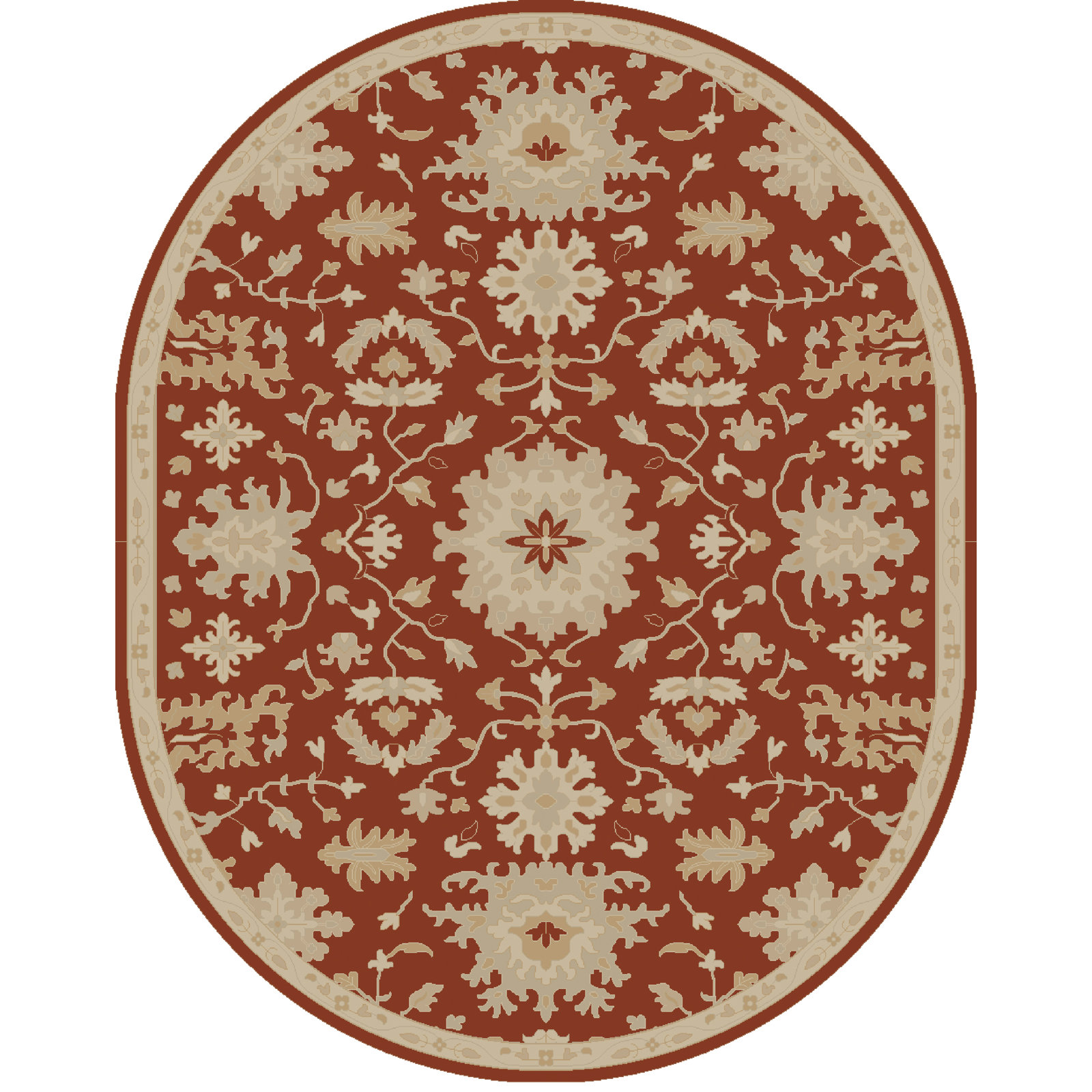 Arden Wool Brick/Camel Rug, Oval 8' x 10'