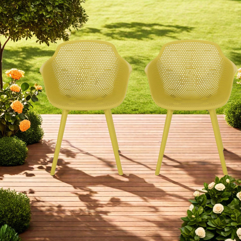 Weather Resistant Patio Dining Chairs, Pe Modern Style For Home Dining