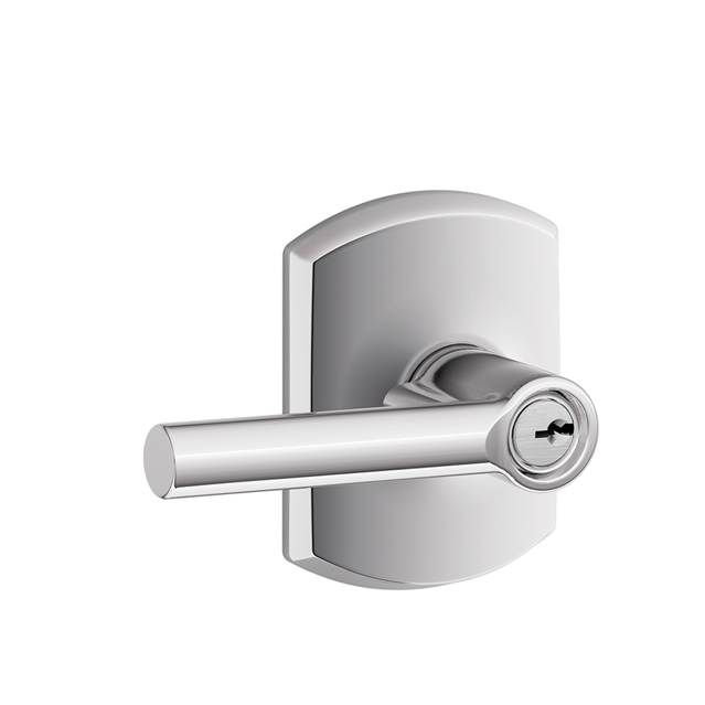 Broadway Lever with Greenwich Trim Keyed Entry Lock Schlage 