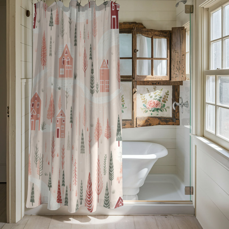 Winter Town - Premium Shower Curtain, 74"H x 71"W