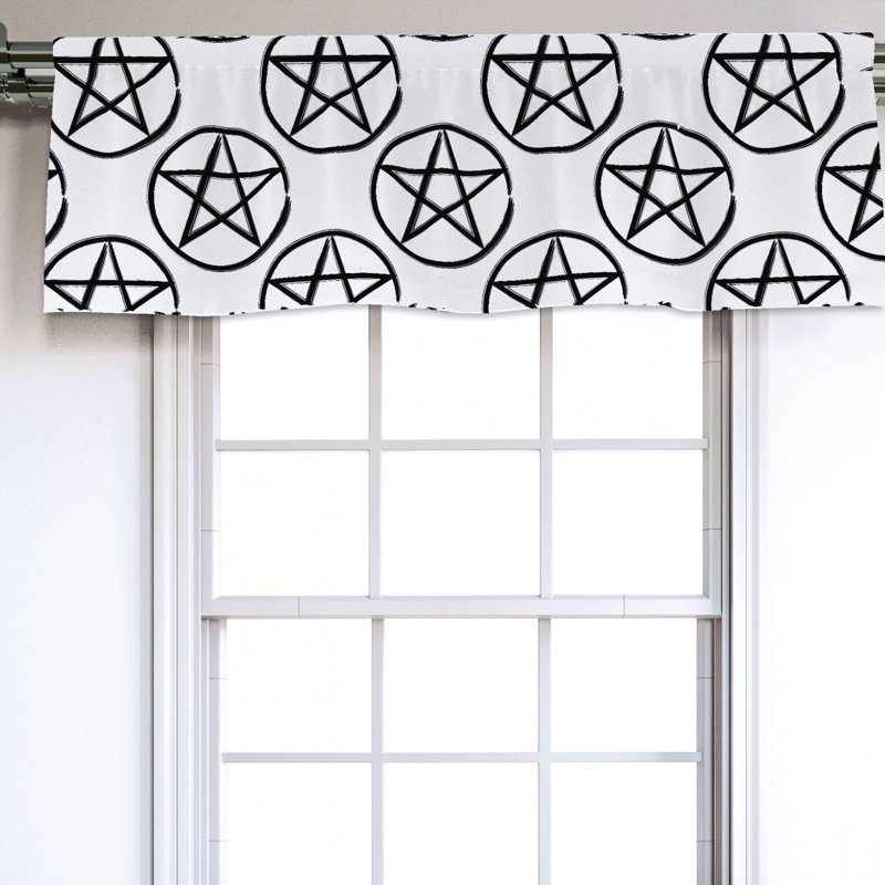 Sateen Geometric Ruffled Window Valance