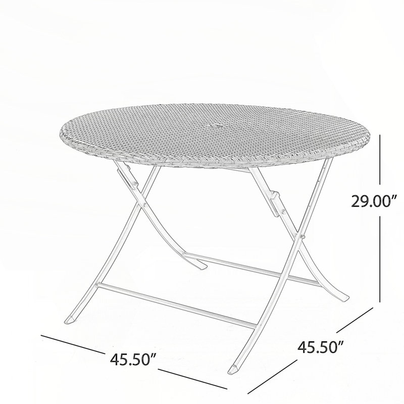 Ensemble de salle à manger d'extérieur en osier 5 pièces, table ronde en rotin et chaises pour 4, parfait pour le patio, la terrasse, la cour arrière, le porche