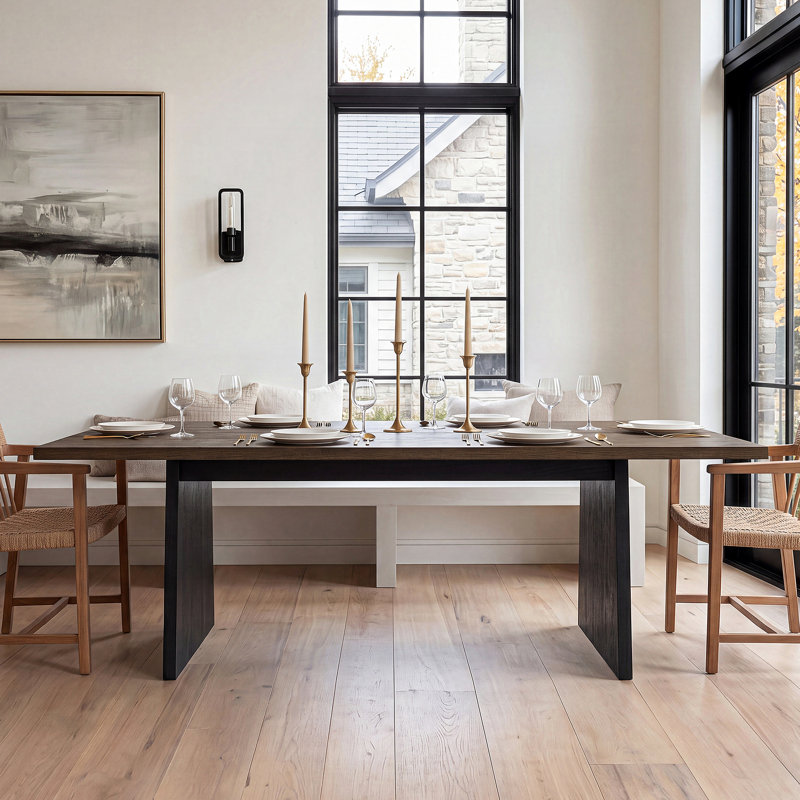 83.9'' W Solid Wood Dining Table, Oak