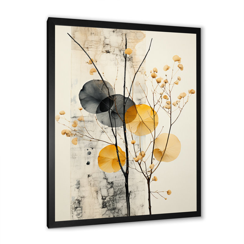 «Taurius Asian Art Seashell Sumi» - reproduction d'art, Impression noire sur toile encadrée, H 20 po x l 12 po x P 1 po