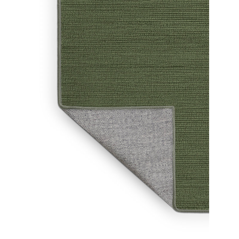 Machine Washable Solid Green Area Rug, Square 5'