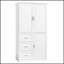Armoire de rangement haute et large avec portes pour salle de bain / bureau, trois tiroirs, durable et résistante à l'eau