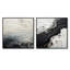 «Black and White Paint River», ensemble de 2 collages carrés à formes abstraites-767416049-767416053