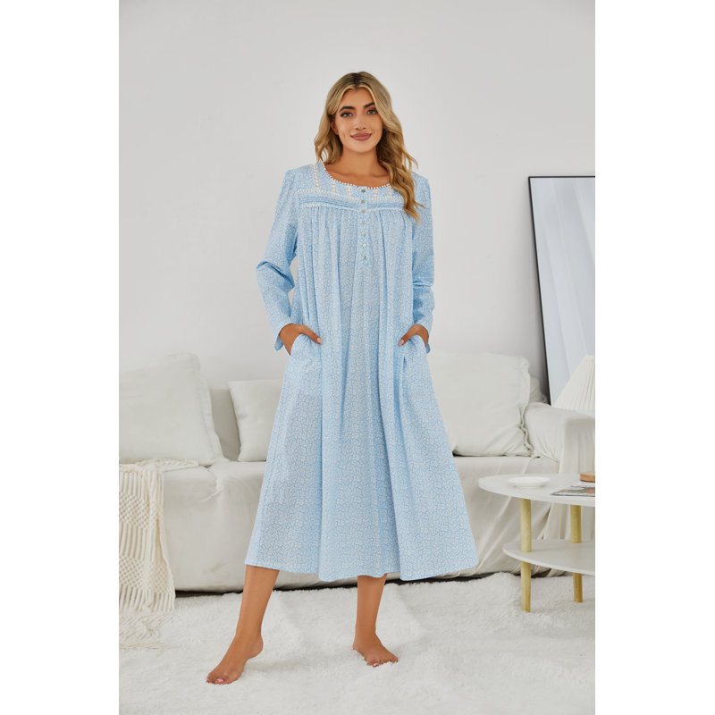 Peignoir 100% coton mi-mollet avec poches, TTTG