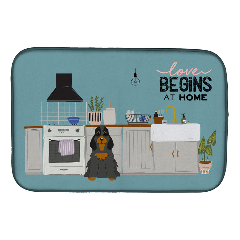 Tapis de séchage Kitchen Kitchen, Épagneul cocker noir et brun clair