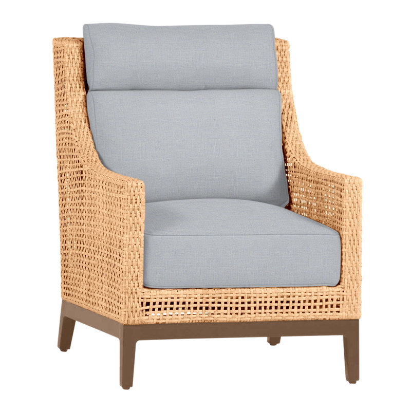 Peninsula Woven Lounge Light Raffia/Sandalwood, No welt + Standard fill, Light Raffia/Natural Sandalwood, Linen Chambray