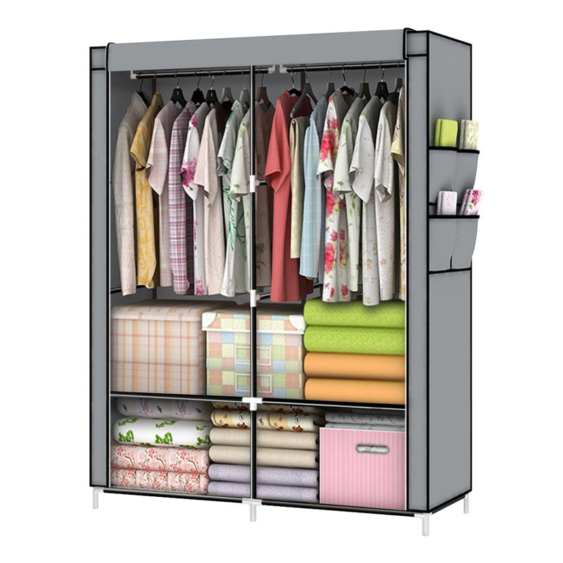 Meriwether 43 " Fabric Portable Wardrobe, Gray