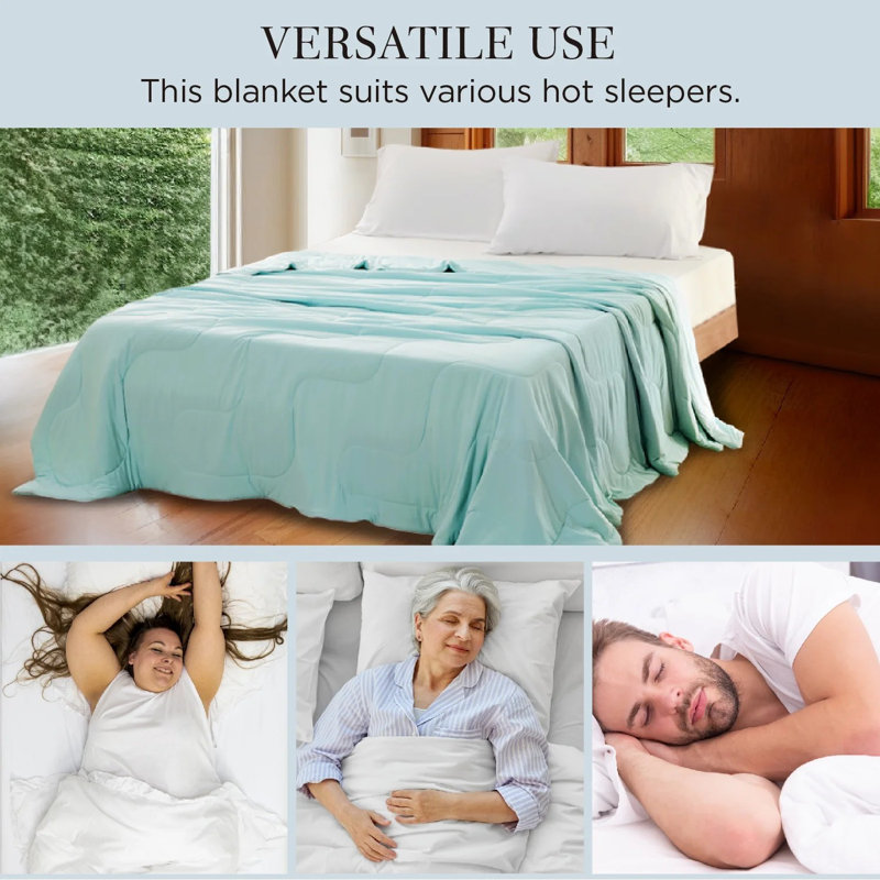 Couverture rafraîchissante en soie Bedsure - duvet synthétique, refroidissement Q-Max 0,396, matelassage de pente de ski, Oeko-Tex