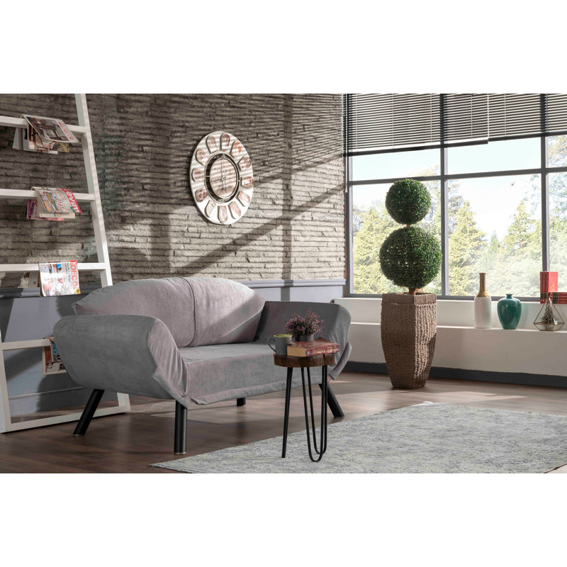 Desdemona 2 Seater Clic Clac Sofa Bed, Grey