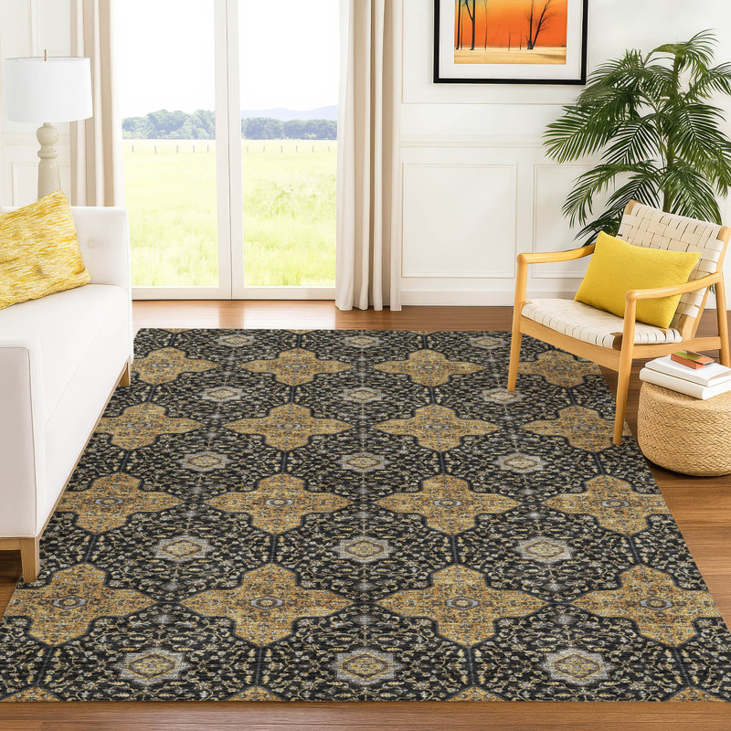 Tapis intérieur / extérieur lavable à la machine Lanphear ACN2410 Global, Rectangulaire 3 pi x 5 pi