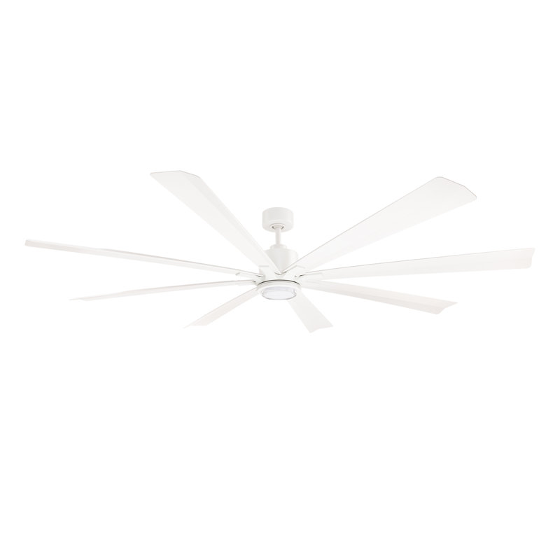 Size Matters 8-Blade Smart Ceiling Fan, 84", Matte White