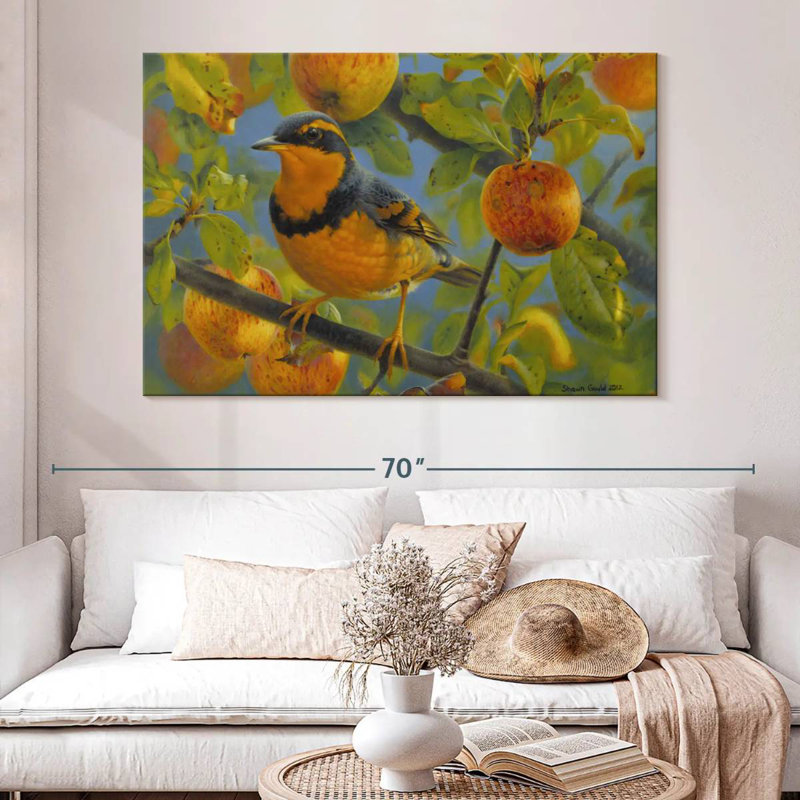 Brampt Thrush In The Apple Tree, 34" H x 51" W