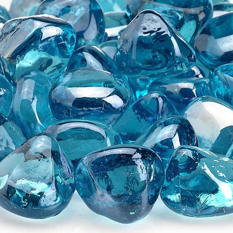 Verre à feu Zircon, Lustre bleu poudre, H 2 po x l 18 po x P 8 po