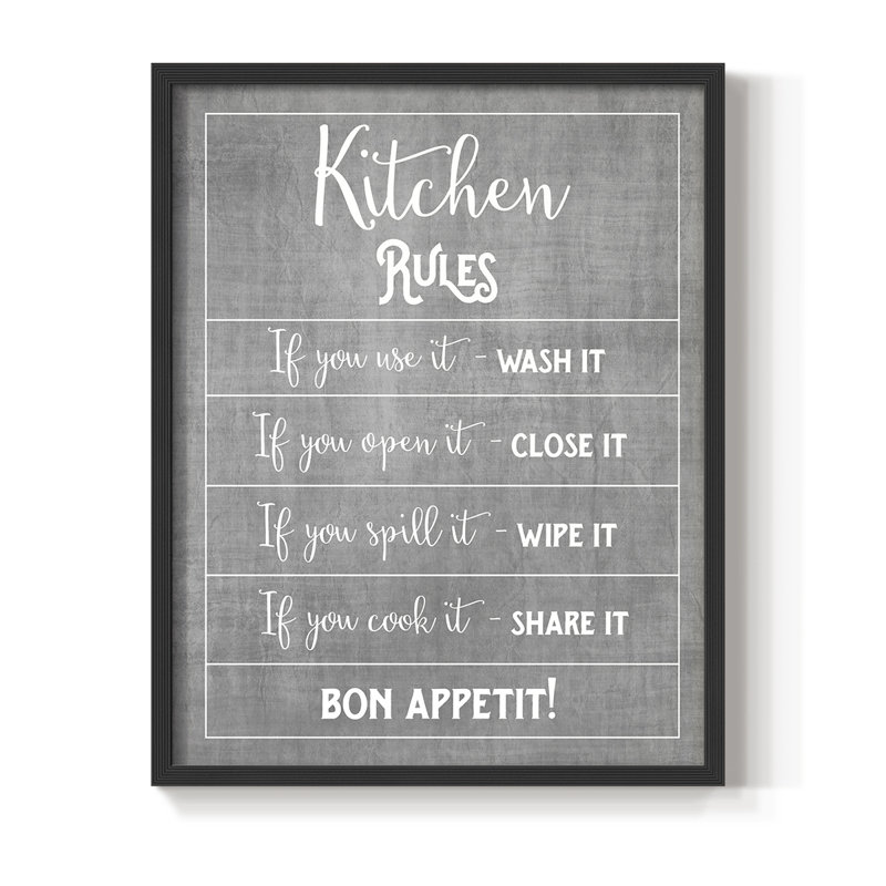 «Bon Appetit», reproduction encadrée - bois massif, H 30 po x l 24 po, Noir, noir, noir, noir