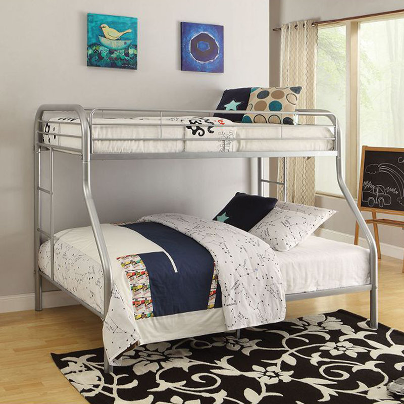 Henline Kids Bunk Bed, Twin Over Full, Silver