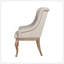 Ensemble de 2 fauteuils rembourrés en tissu crème, brun orge
