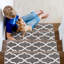 Tapis d'escalier antidérapants gris / blanc 9 x 28 po -507515836