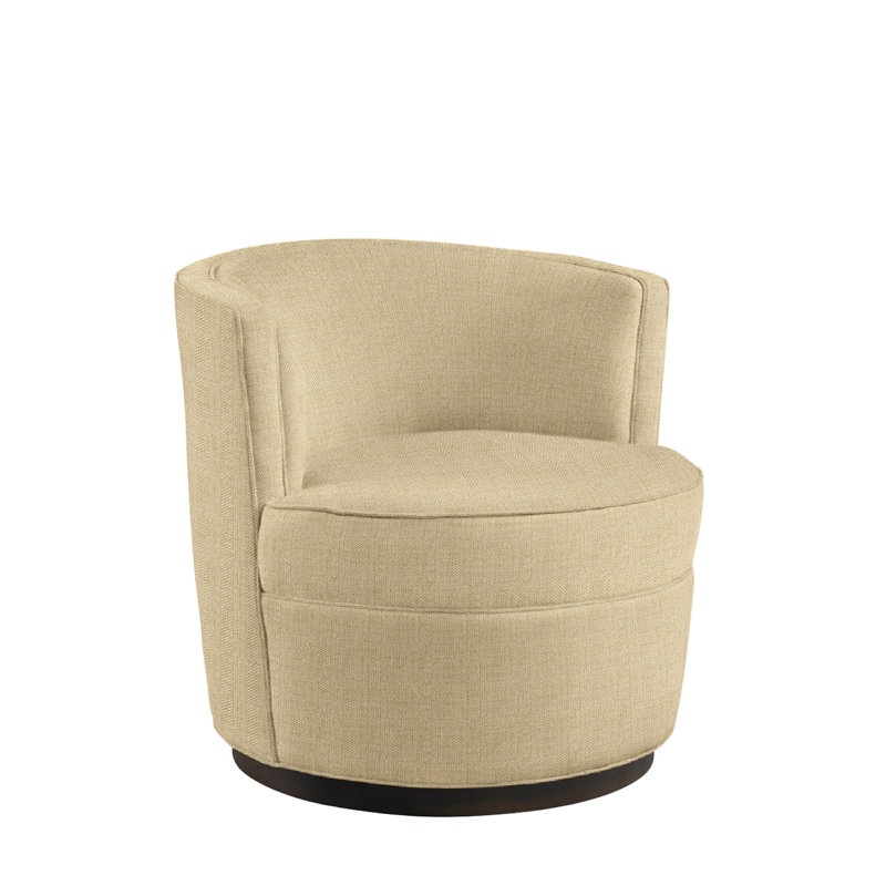 Devlan 31" Wide Linen Swivel Barrel Chair, Lee Cream