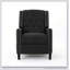Classic Dark Grey Fabric Push Back Chair With Elegant Riveted Armrests And Durable Birch Wood Legs For Modern Comfort