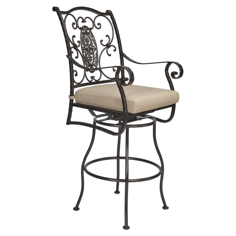 Tabouret tournant San Cristobal, Graphite, Alpaga sterling, Bar Stool (31.75" Seat Height)