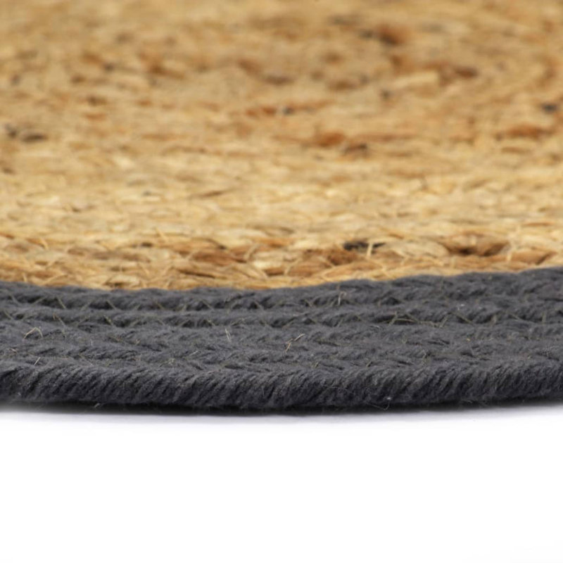 Brancaster No Pattern Round Placemat, Natural/Anthracite