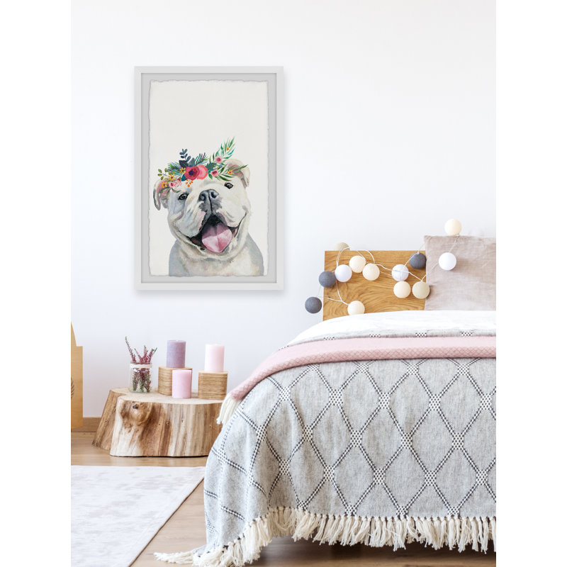 « jolly chiot » par parvez taj,-cadre photo imprimé sur papier, H 12 po x l 8 po x P 1,5 po