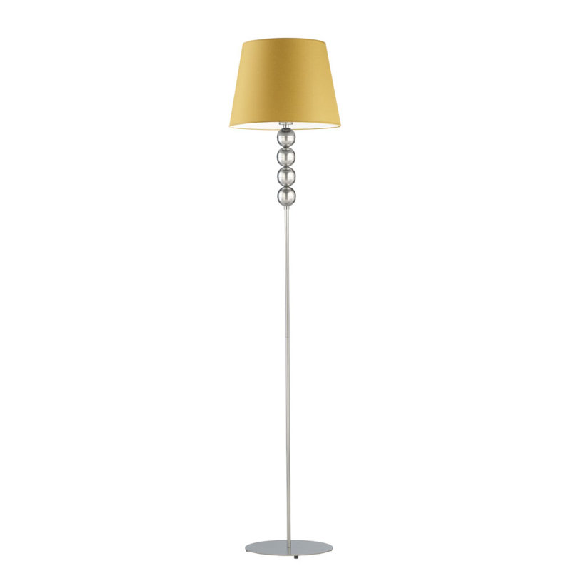 Sachso 174cm Traditional Floor Lamp, Mustard, Silver