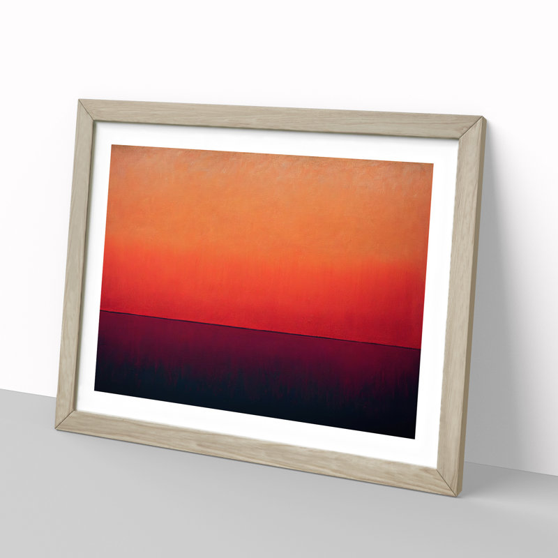 Single Picture Frame Painting, 46cm H x 64cm W, Oak Framed