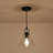 1-Light Clear Glass Pendant Light with Black Base-1242253708