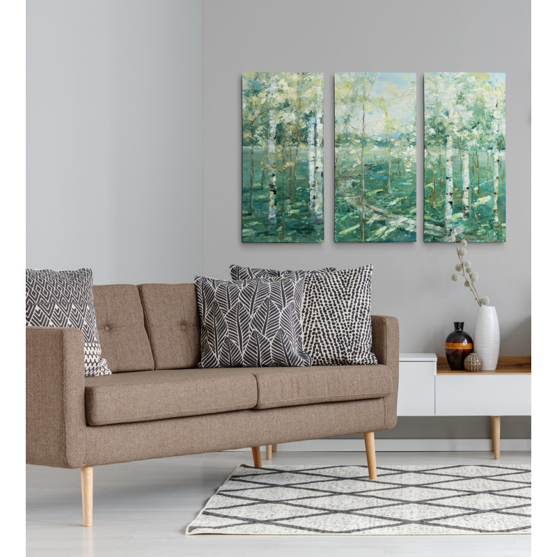 Une lampe de prairie de qualité supérieure-image à pièces multiples sur toile, H 32 po x l 64 po x P 1,5 po