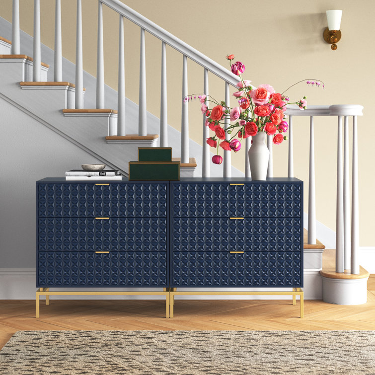 Commode décorative 6 tiroirs Lydon (ensemble de 2)