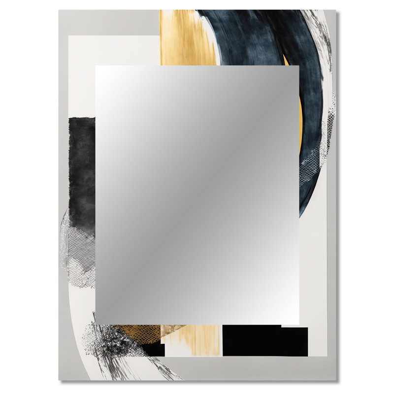 Glam Art Deco Abstract I - Abstract Decorative Mirror, Modern Wall Mirror, Printed Metal Art, 40" x 30"