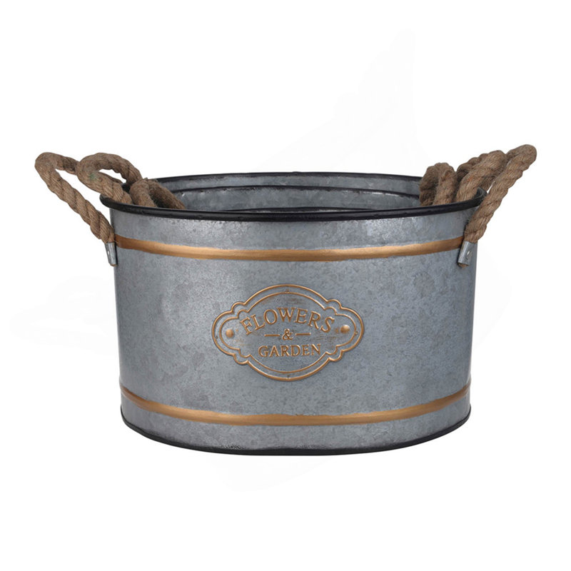 Ensemble de 3 pots décoratifs en métal Huxley