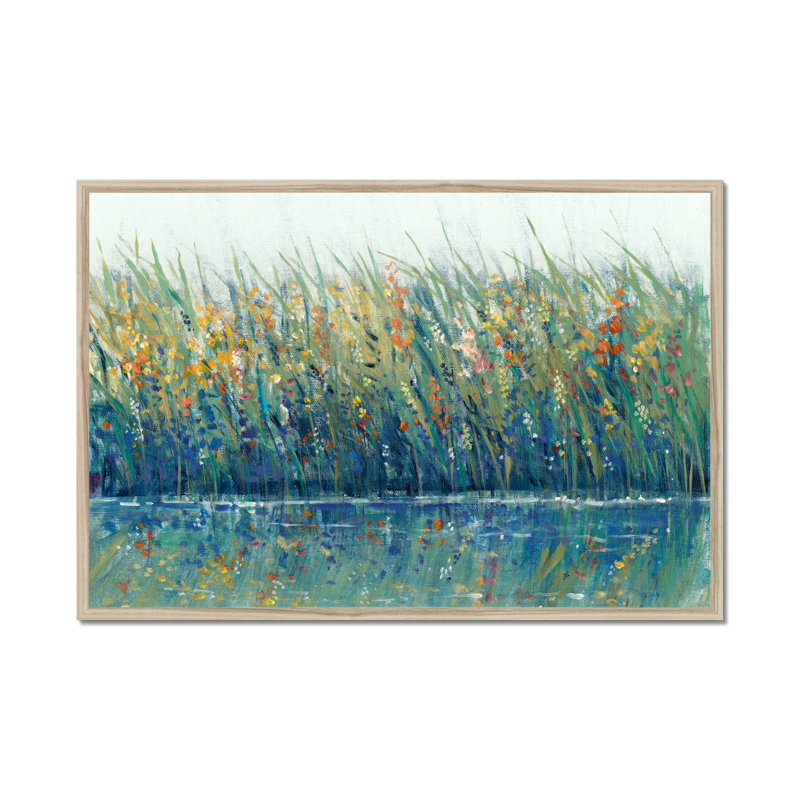 Wildflower Reflection I by Timothy O' Toole - Wrapped Canvas Painting, 24cm H x 34cm W, Natural Wood Framed Paper Print