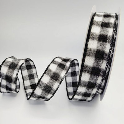 7'' Plaid Fabric Shatterproof Ribbon
